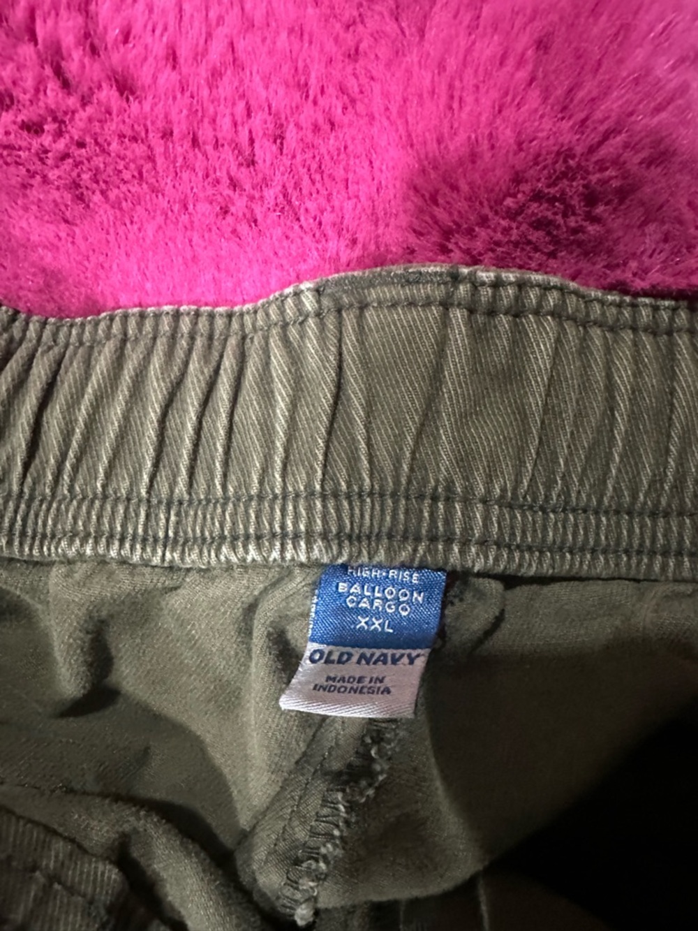 Olive Cargo Drawstring Hem women’s Pants - Picture 4 of 4